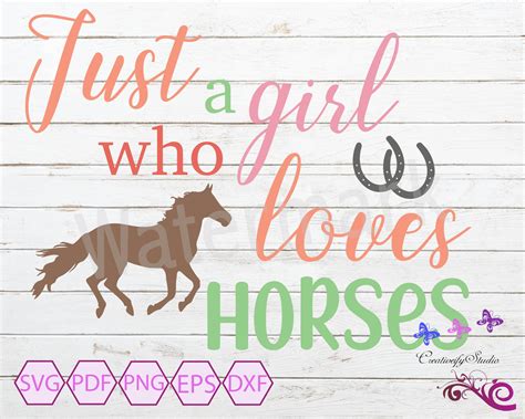 Just A Girl Who Loves Horses Svg Quote Horse Lover Girl And Etsy