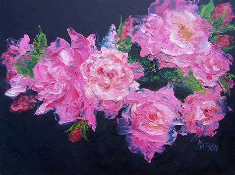 Pink Roses Oil Painting Painting By Jan Matson