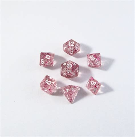 Pink Glitter Mini Polyhedral Dice Dice Of Life—foe Run Shop Also