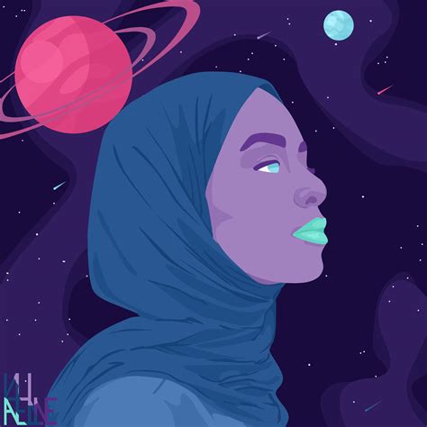 Space Lady Drawing By Me Rdigitalart