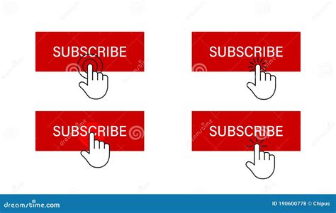 Subscribe Button With Hand Cursor Subscription Process Illustration
