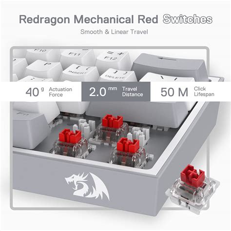 Redragon K617 Fizz 60 Wired Rgb Gaming Keyboard 61 Keys Compact