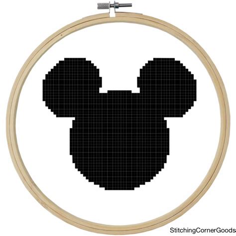 Disney Mickey Mouse Silhouette Cross Stitch Chart Digital Download