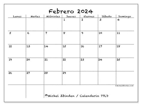 Calendario Febrero 2024 77 Michel Zbinden Es