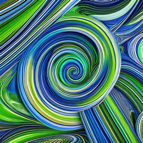 A Digital Abstract Pattern Of Swirling Shapes In Shades Of Green And