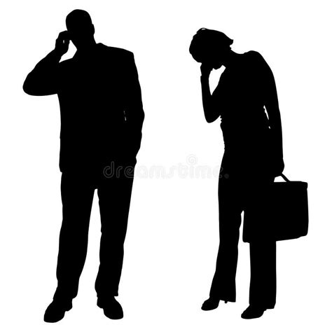 Vector Silhouettes Of Business People Stock Vector Illustration Of