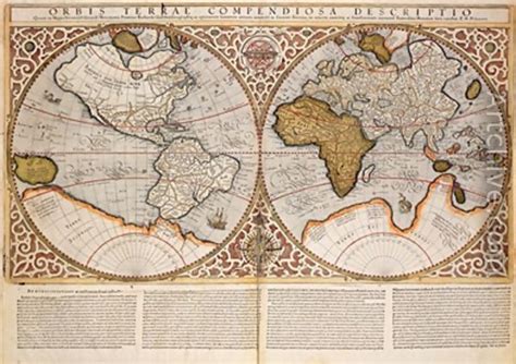 Double Hemisphere World Map 1587 2 Reproduction By Gerard Mercator