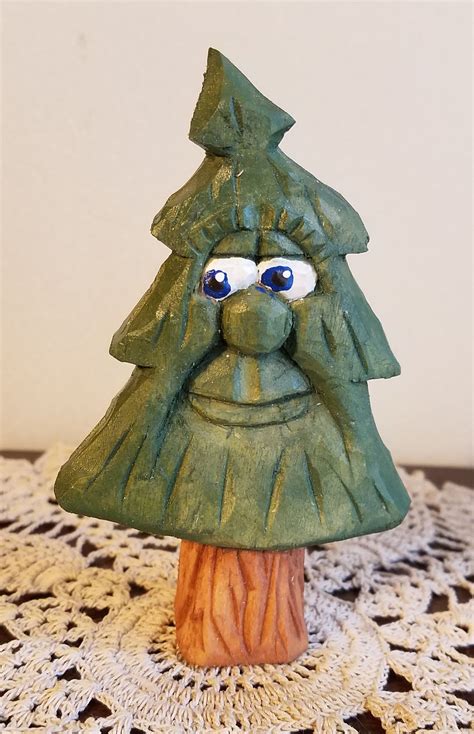 Happy Little Tree Wood Carving Art Sculpture Tree Carving Wood
