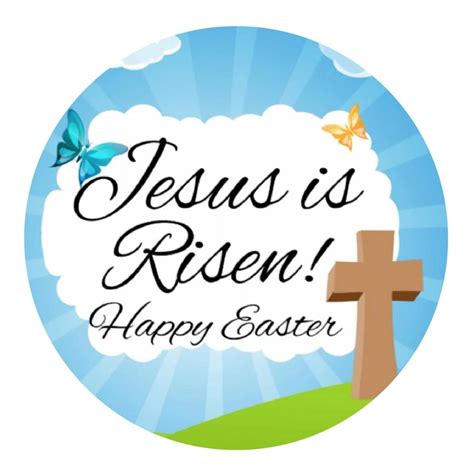 Jesus Is Risen Christian Easter Classic Round Stickereaster Window