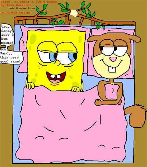 Spandy In The Bed By Iedasb Spongebob And Sandy Spongebob Wallpaper Spongebob Pics
