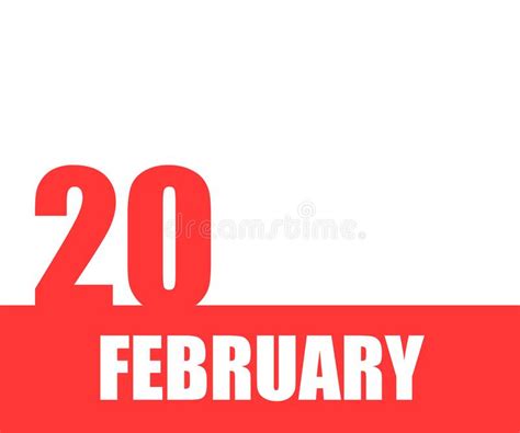 February 20th Day Of Month Calendar Date Stock Illustration