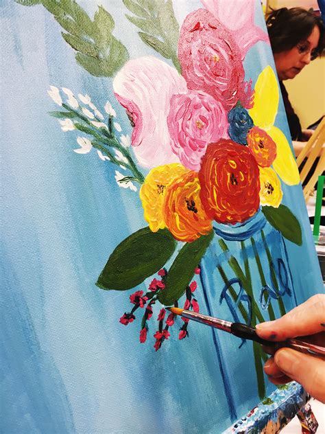Vibrant Spring Flowers Painting With A Twist Flower Painting