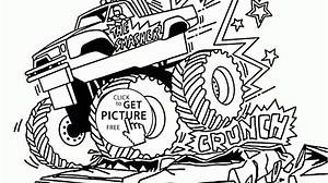 The Smasher Monster Truck coloring page for kids, transportation