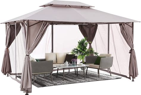 Buy Lausaint Home 10x13 Patio Gazebo Outdoor Double Roof Tops Canopy