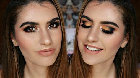 Glam Prom Makeup Tutorial Black And Gold Smokey Eye Gold Smokey Eye