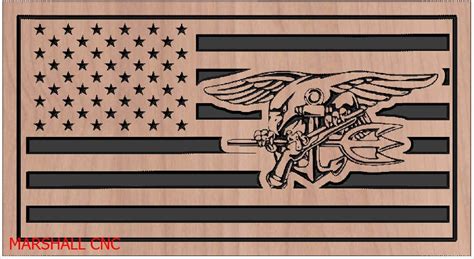 Dxf File Us Flag Navy Seal Trident Etsy