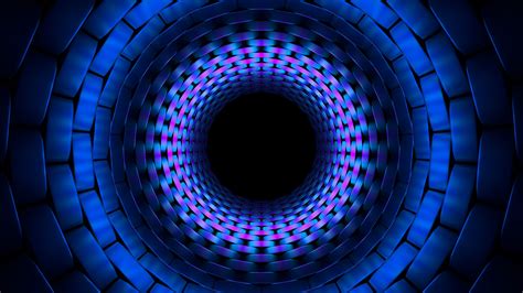 Pero unas líneas verticales siempre resultan. 3D blue tunnel circle fractal Wallpaper 4k Ultra HD ID:3589