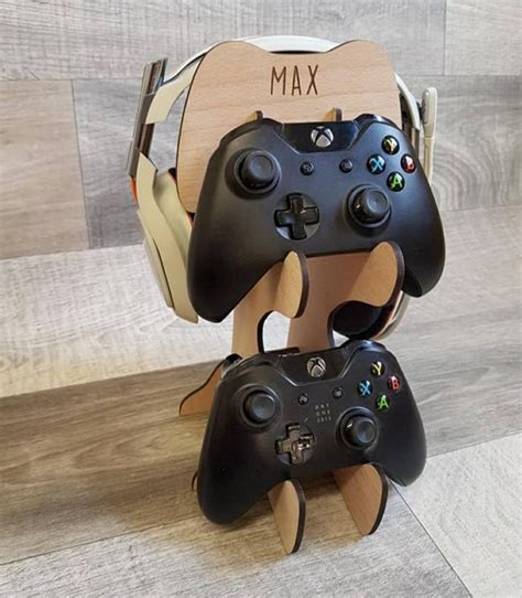 Wooden Gaming Controller Stand Holder With Name Xbox Playstation Ps5