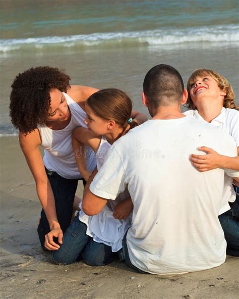 Family On The Beach Having Fun Stock Image Image Of Colour Husband