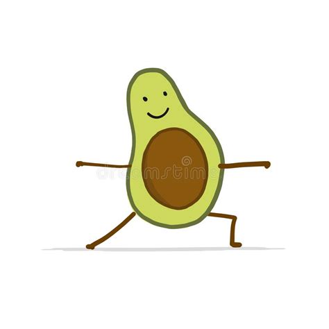 Funny Avocado Friends Is Dancing Cartoon Characters Isolated On White