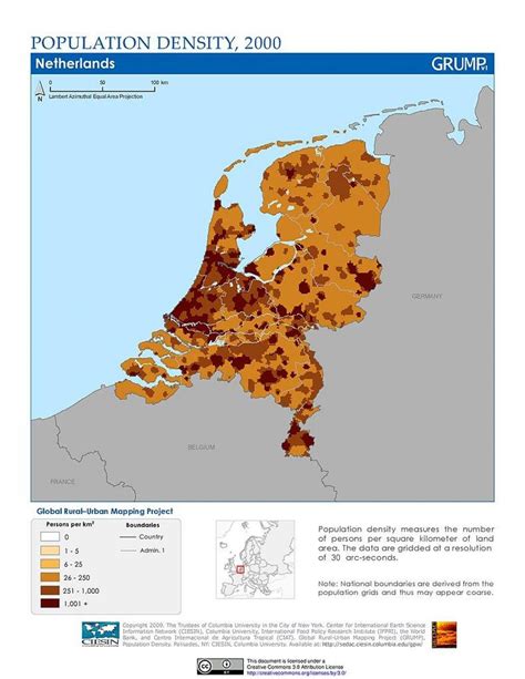 netherlands population map netherlands population density map western europe europe