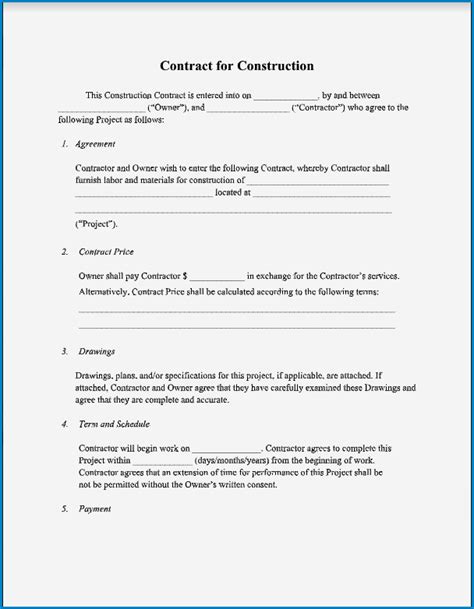 √ Free Printable Contractor Agreement Template