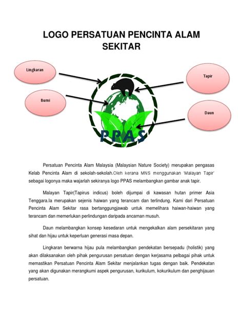 1.1 menjelaskan matlamat dan tujuan penubuhan kelab atau persatuan di ipt dalam konteks kependidikan dan kepimpinan. Logo Kelab Alam Sekitar Sekolah