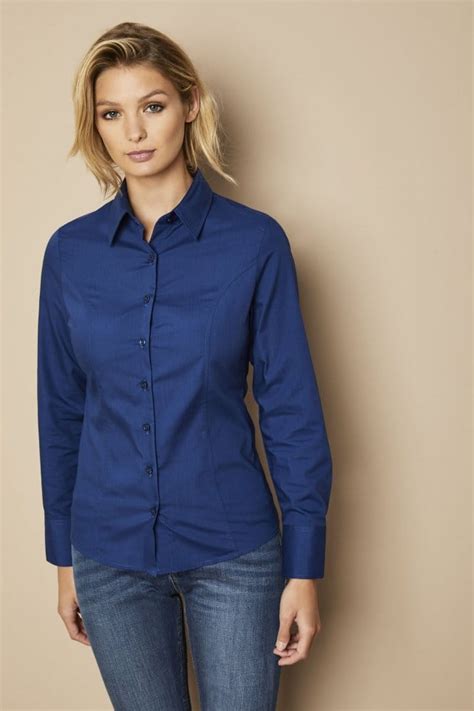 Women S Essentials Long Sleeve Shirt Dark Blue Simon Jersey