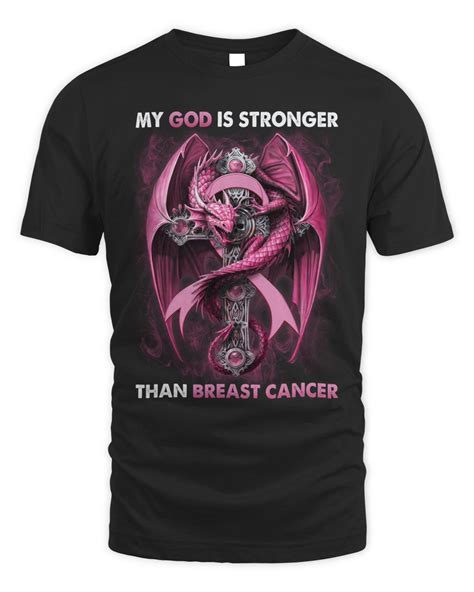 Breast Cancer Dragon Cross My God Is Stronger Than Cancer Cancer