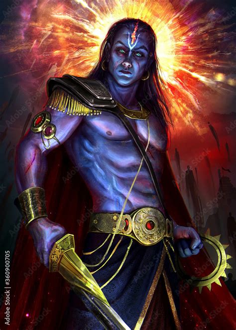 Kalki God Hindu God 10th Avatar Mahavishnu Stock Illustration