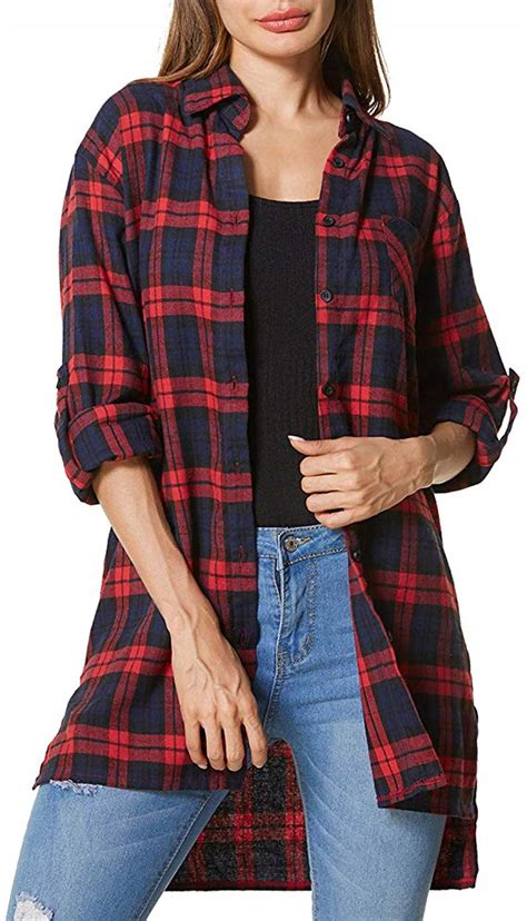 moto apparels street fashion flannel plaid shirt buffalo for women button down long sleeve tops