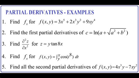 Partial Derivatives Examples Youtube