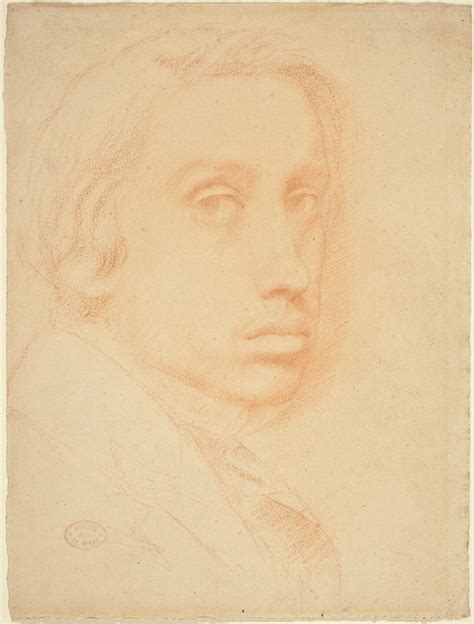 Edgar Degas Self Portrait C1855 Red Chalk On Laid Paper Overall