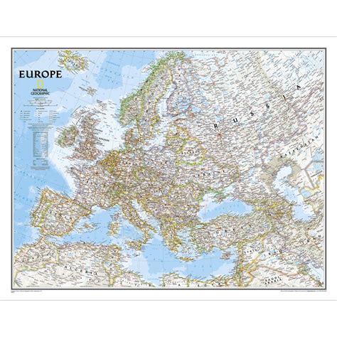 Europe Classic Wall Map Laminated National Geographic Store