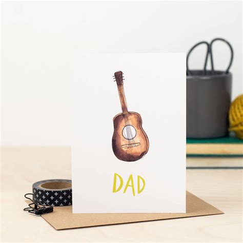 Dad Guitar Fathers Day Card By Plewsy