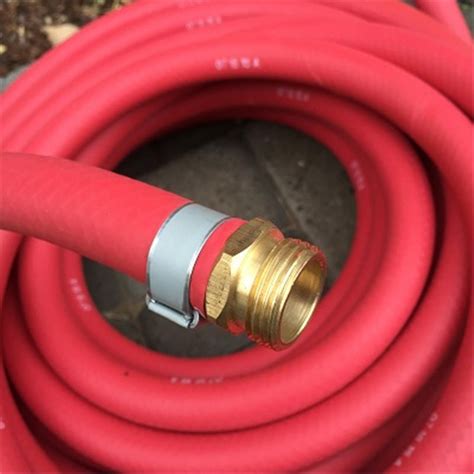 100 X 58 Continental Red Rubber 200 Psi Water Hose With Brass