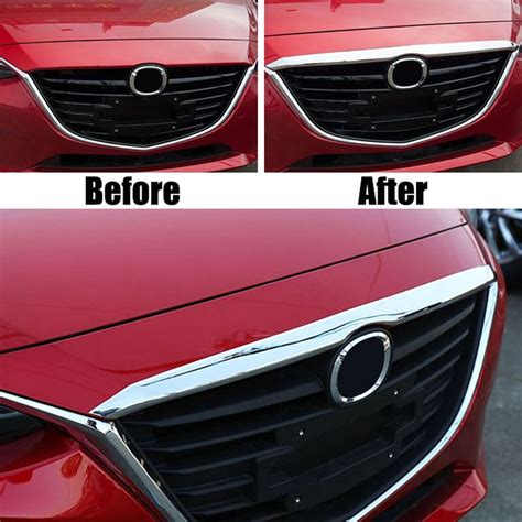 Ax Car Styling Chrome Front Hood Bonnet Grille Grill Lip Molding Cover