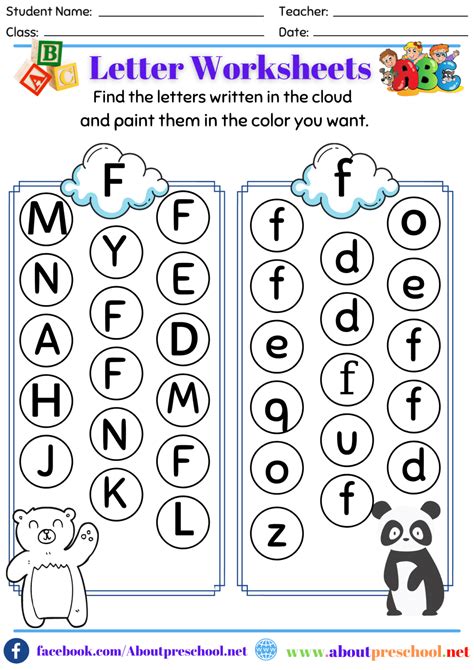 Letter F Worksheets About Preschool