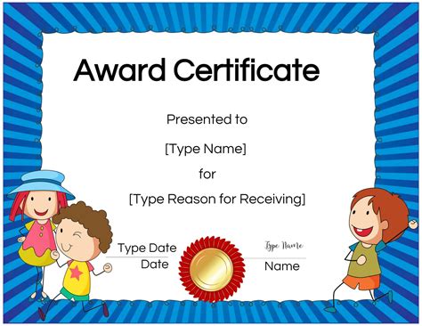 Certificate Template For Kids Free Certificate Templates Certificates