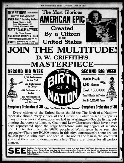 The First Movie Screened At The White House Was The Infamous The Birth Of A Nation