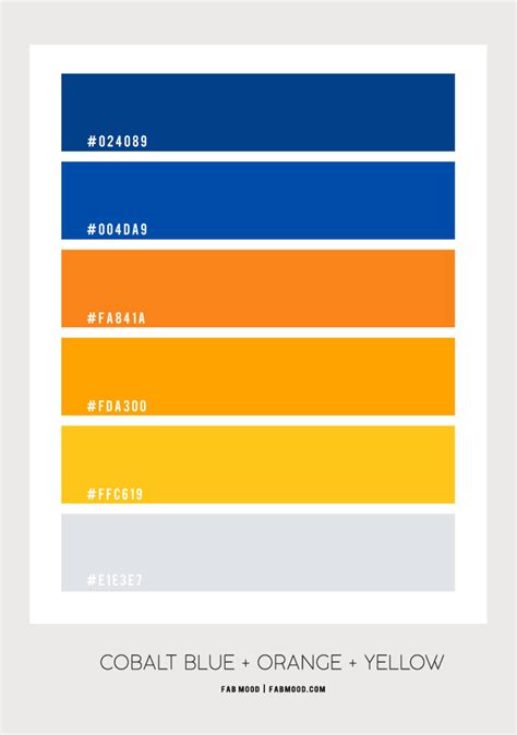 Cobalt Blue Orange And Yellow Color Scheme Color Palette 71 1 Fab