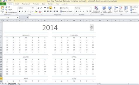 Perpetual Calendars Free Printable Microsoft Excel Templates