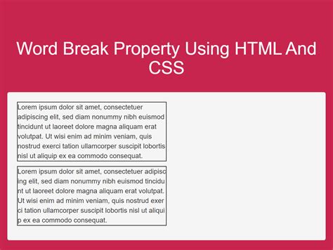 How Can I Use Word Break Property Using HTML And CSS