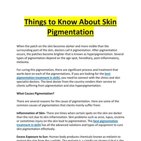 Things To Know About Skin Pigmentationpdf Docdroid