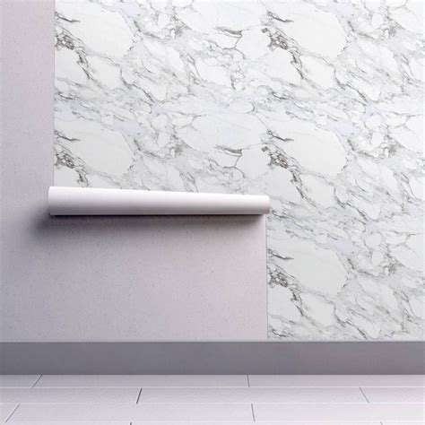 Faux Marble Wallpaper Carrera Marble By Willowlanetextiles Etsy