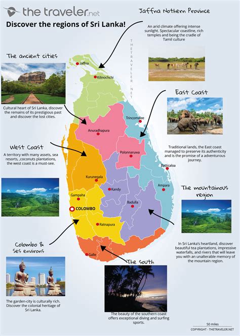 Tourist Places In Sri Lanka Map
