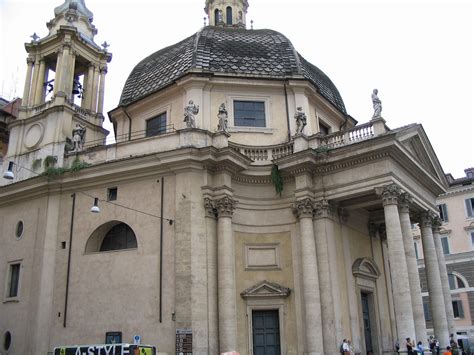 Piazza Del Popolo Churches And Obelisk Rome