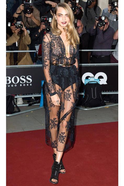 Cara Delevingne Catches Our Eye In A Peek A Boo Lace Gown See More