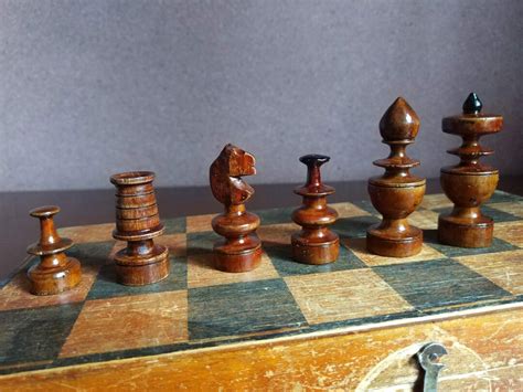 Vintage Polish Chess Set With Folding Chess Board Kh 70 Cm Etsy
