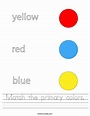 Match the primary colors Worksheet - Twisty Noodle